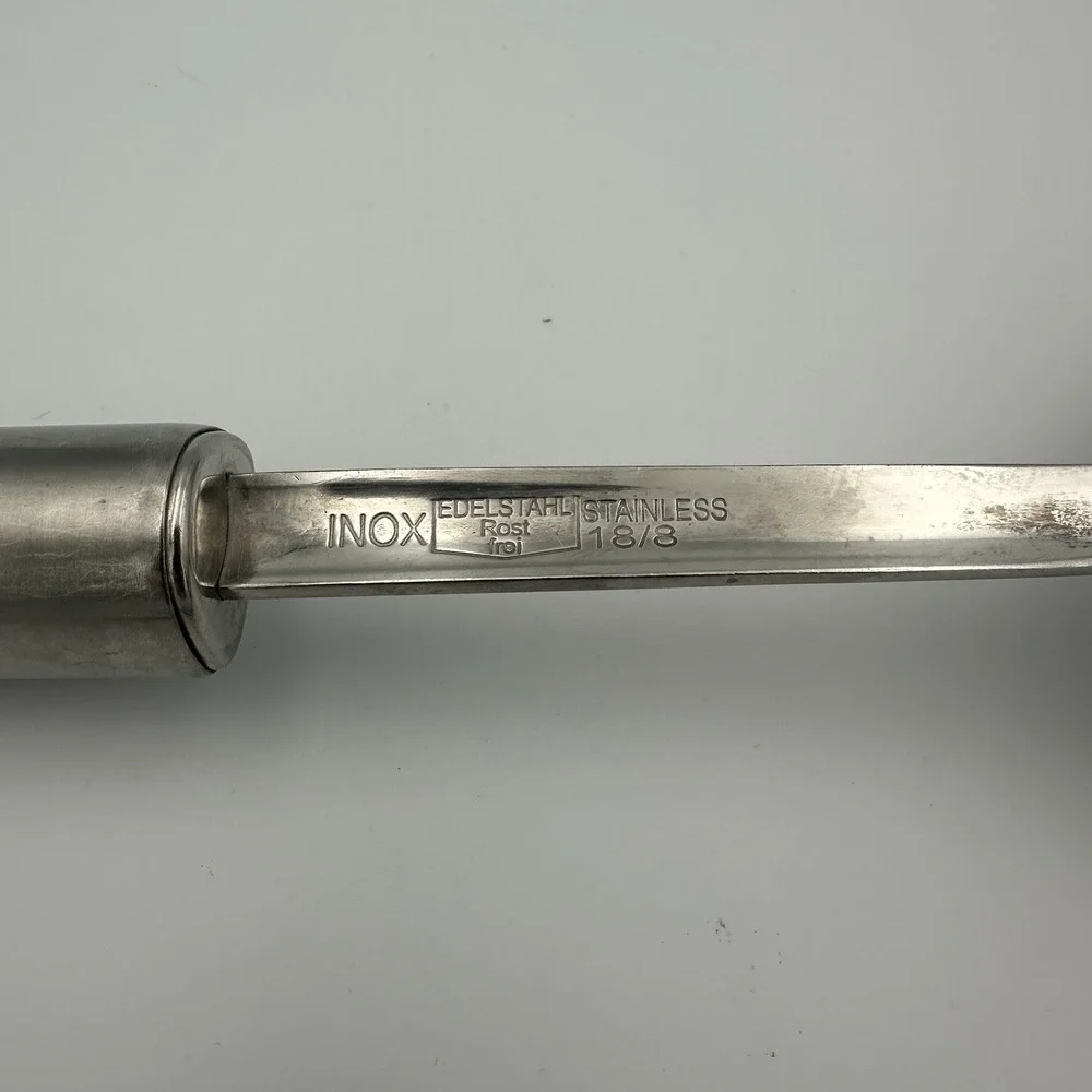 Inox Edelstahl‎ Rostfrei Stainless 18/8 Slotted Spatula Flipper Rubber Grip
